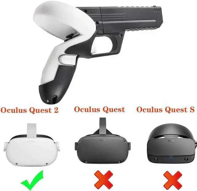 Alt view image 2 of 7 - Pistol Grip for Oculus Quest 2 Controllers VR, Oculus 2 Gun Stock Accessories, Enhanced Shooting Gaming Experience, Best Gunstock, Compatible For Pistol Whip Operation (Black)