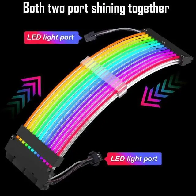Alt view image 2 of 7 - RGB Power Extension Cable 24 Pin ATX with Controller for Cable Management (New RGB)