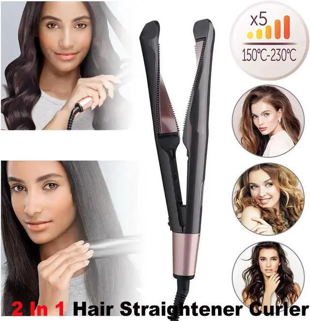 Main image of Hair Straightener and Curler, 2 in 1 Straightener and Curling Iron, Titanium Flat Iron for Hair Professional