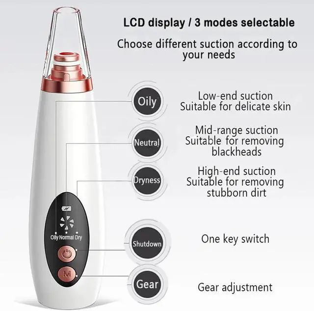 Alt view image 4 of 7 - 3 Speeds Electric Blackhead Remover Face Deep Pore Acne Skin Care Device Pimple Removal Vacuum Suction Facial Dirt Beauty Tool