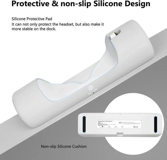 Alt view image 4 of 7 - METORY Charging Dock for Oculus Quest 2, Fast Charging Station with Magnetic Connector & USB C Charging Cable, Oculus Quest 2 Accessories