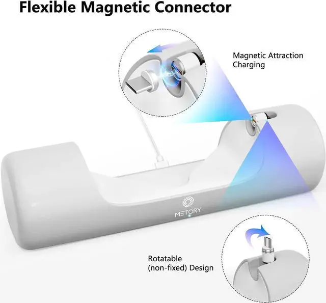 Alt view image 3 of 7 - METORY Charging Dock for Oculus Quest 2, Fast Charging Station with Magnetic Connector & USB C Charging Cable, Oculus Quest 2 Accessories