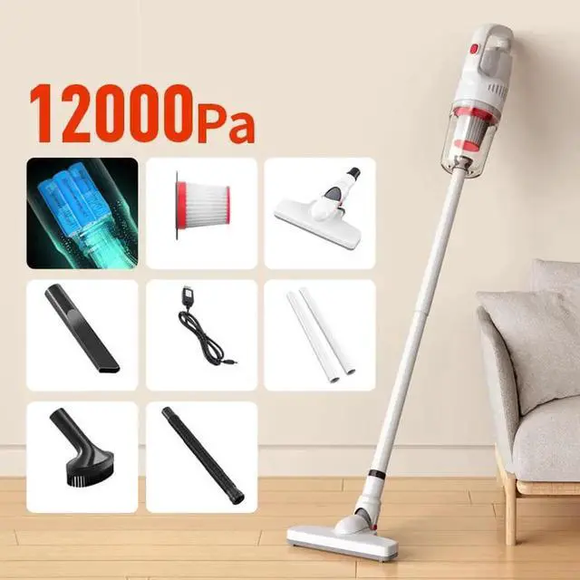 Main image of 4 in 1 Cordless Stick Vacuum Cleaner Handheld Wet Dry For Home Car Carpet Floor & Pillows Quilts mite removal White Not with Mite Removcal