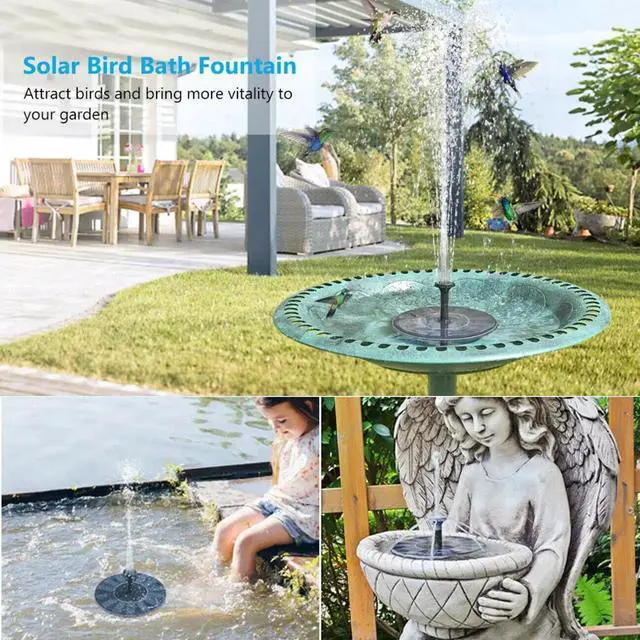 Alt view image 4 of 7 - Solar Powered Water Fountain Pump, Submersible Outdoor Water Fountain Panel Kit for Bird Bath,Small Pond,Pool,Garden and Lawn (1.5W)