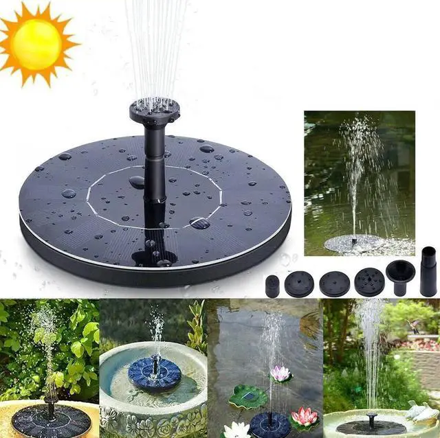 Main image of Solar Powered Water Fountain Pump, Submersible Outdoor Water Fountain Panel Kit for Bird Bath,Small Pond,Pool,Garden and Lawn (1.5W)