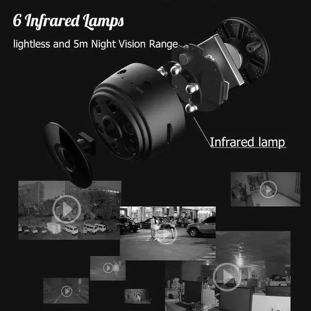 Alt view image 4 of 6 - Mini Spy Camera 1080P Hidden Camera | Portable Small HD Nanny Cam with Night Vision and Motion Detection | Perfect Indoor Covert Security Camera for Home and Office | Hidden Spy Cam | Built-in Battery