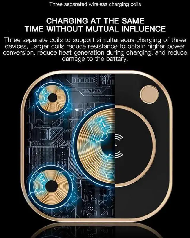 Alt view image 5 of 7 - 4 in 1 LED Desk Lamp with Wireless Charging Station for Multiple Devices Qi Wireless Certified Compatible with iPhone 13/12, 13/12 Pro, 13/12 Pro Max, 13/12 Mini, iWatch, Airpods 2/Pro with LED Light