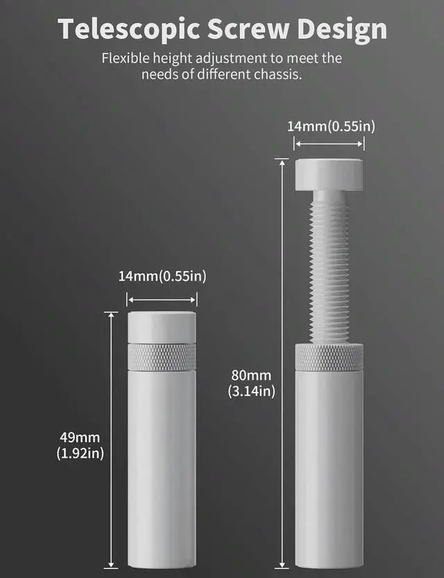 Alt view image 3 of 6 - Gaming GPU Support Bracket, Adjustable Height Graphics Card Support with Magnet and Non-Slip Sheet, GPU Sag Bracket for Universal Video Card, 49-80mm