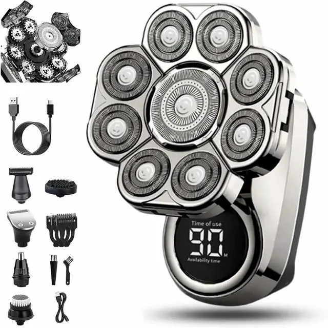 Main image of Bawldy Shaver Pro, Bawldy Pro, 9D Floating Head Shaver for Bald Men, 6-in-1 Detachable Head Shavers, IPX7 Waterproof Wet Dry Shaving, Intelligent LED Display, Rechargeable Cordless Razor