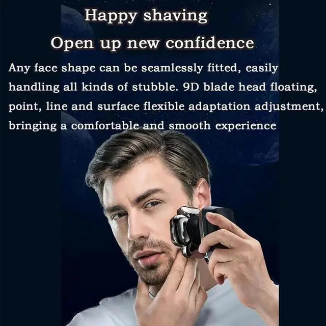 Alt view image 5 of 7 - Bawldy Shaver Pro, Bawldy Pro, 9D Floating Head Shaver for Bald Men, 6-in-1 Detachable Head Shavers, IPX7 Waterproof Wet Dry Shaving, Intelligent LED Display, Rechargeable Cordless Razor