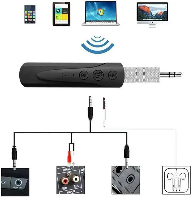 Alt view image 3 of 5 - 4.1 Receiver 3.5mm Jack Aux Audio Receiver Adapter For Phone Headphone Wireless Music MP3 Car Kit Adapter