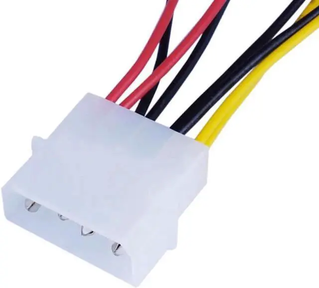 Alt view image 2 of 3 - 4-Pin Molex To 3-Pin Fan Power Cable Adapter Connector 12v x 2 / 5v x 2 Computer Cooling Fan Cables for CPU PC Case Fan