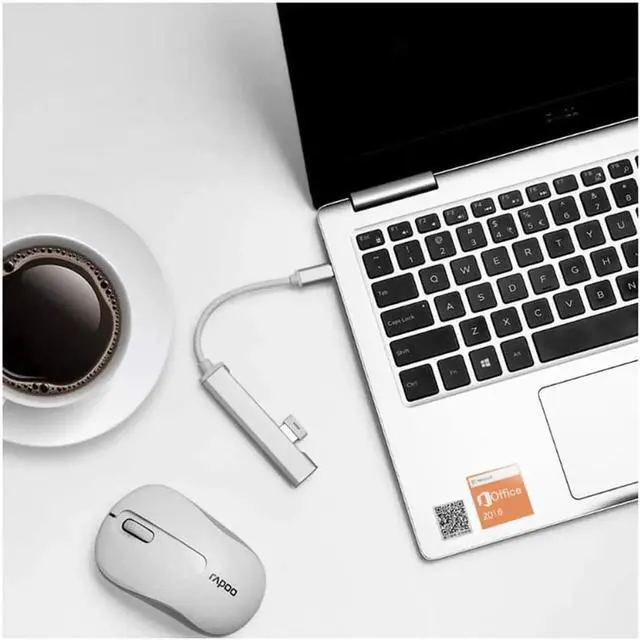 Alt view image 5 of 7 - USB3.0 Hub with 4 Port USB 3.0, Portable Hub for PC, Laptop, USB Flash Drives, and Mobile Hard Disk and Other USB A Devices-Silver