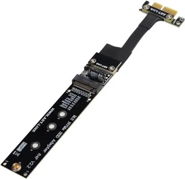 Alt view image 4 of 6 - M.2 M Key NVMe SSD to PCI-e PCIe x1 Adapter Riser Card PCIe 4X to 1x Extension Cable Flexible Flat Cable PCI Express 1x Gen3.0 R14SF (25cm)