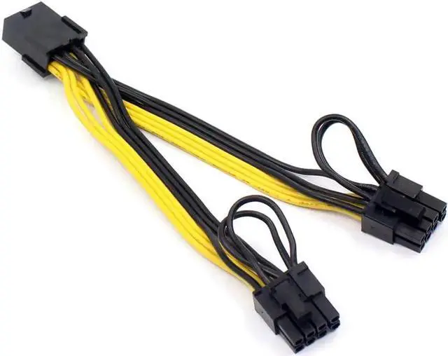 Alt view image 2 of 6 - BGNing 8pin to Dual PCIe 8 Pin (6+2) Graphics Card PCI-E Cable 8p Female to 2 Port Male Power Splitter Cable GPU 18AWG Wire