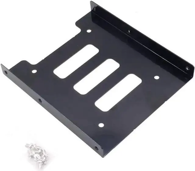 Alt view image 2 of 5 - 2Pack SSD Mounting Bracket 2.5 to 3.5 Adapter with SATA Cable and Power Splitter Cable,DIY 2.5" to 3.5" Internal SSD/HDD Mounting Kit (Black)