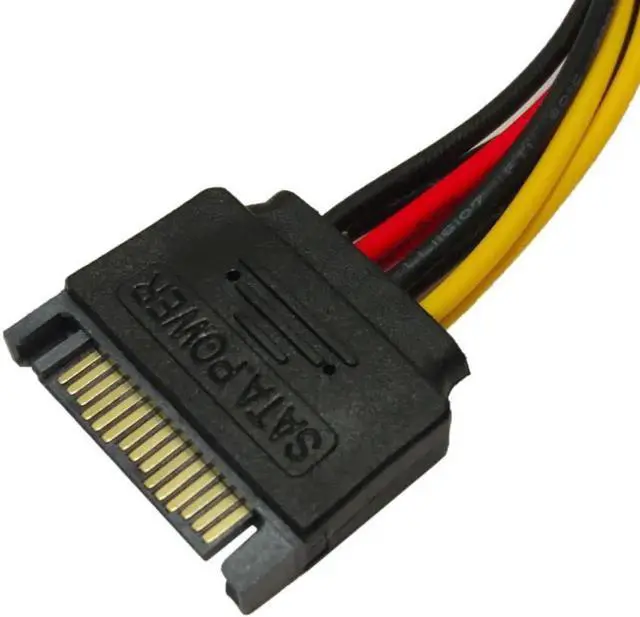 Alt view image 4 of 5 - 18CM computer ATX power supply extension cord 15 Pin SATA Male to 2 Female 4 Pin IDE HDD Power Hard Drive Cable