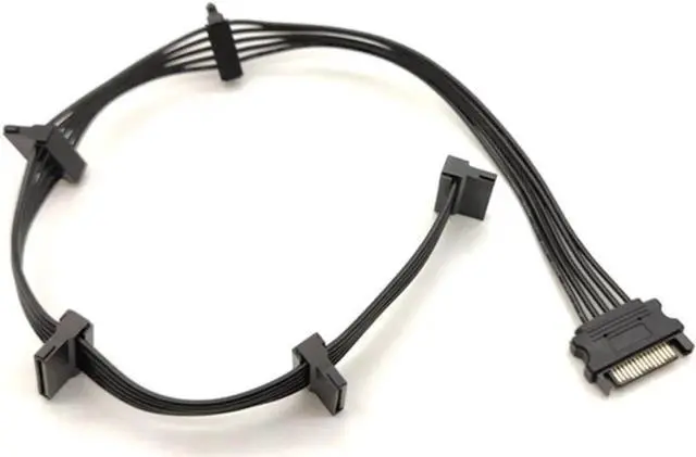 Main image of 15Pin SATA Power Supply Splitter Cable Hard Drive 1 Male to 5 Female Extension Power Cord for DIY PC Sever