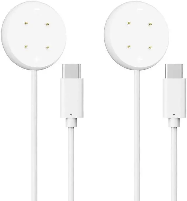 Main image of 2 Pack Charger Compatible for Google Pixel Watch 3, Pixel Watch 2, Fitbit Google Ace LTE Charger Cable, Fast Charging, Type C Port Magnetic Charging Smartwatch Cable 3.3ft/1M White
