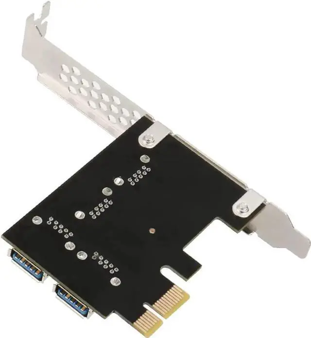 Alt view image 4 of 7 - PCI-E 1x to 16x Riser Card PCI-Express 1 to 4 Slot PCIe USB3.0 Adapter Port Multiplier Miner Card for BTC Bitcoin Miner Mining (No Cable)