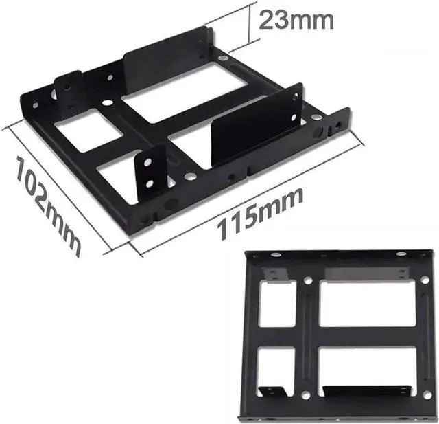 Alt view image 5 of 5 - 2-Bay 2.5 Inch to 3.5 Inch External HDD SSD Metal Mounting Kit Adapter Bracket with SATA Data Power Cables & Screws (w Black SATA Cable)