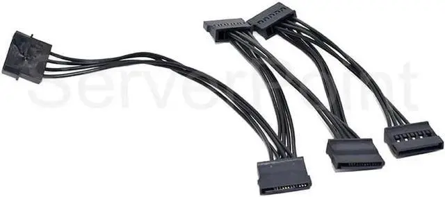 Alt view image 4 of 4 - For DIY PC Sever UL1007 18WAG Splitter Cable Molex 4Pin 1 to 5 SATA power extension cable