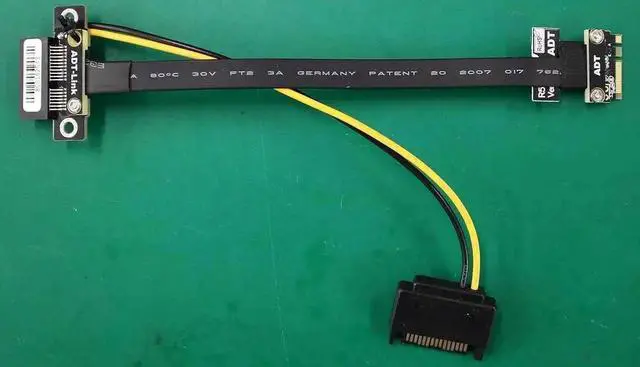 Alt view image 5 of 7 - M.2 A.E Key A+E to PCI-e 1x x1 Riser Extender Adapter Card Ribbon Gen3.0 Cable AE Key A E for PCIE 3.0 x1 x4 x16 M2 Card (15cm)