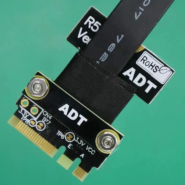 Alt view image 7 of 7 - M.2 A.E Key A+E to PCI-e 1x x1 Riser Extender Adapter Card Ribbon Gen3.0 Cable AE Key A E for PCIE 3.0 x1 x4 x16 M2 Card (15cm)