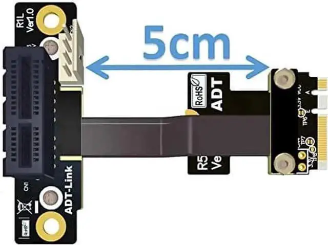 Alt view image 7 of 7 - M.2 WiFi A.E Key A+E to PCI-e 4X x4 Riser Extender Adapter Card Ribbon Gen3.0 Cable AE Key A E for PCIE 3.0 x1 x4 x16 M2 Card (60cm,R52SL)
