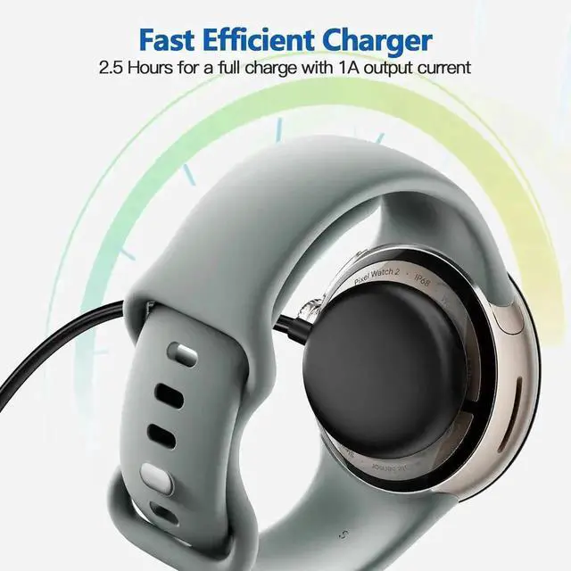 Alt view image 4 of 7 - 2 Pack Charger Compatible for Google Pixel Watch 3, Pixel Watch 2, Fitbit Google Ace LTE Charger Cable, Fast Charging, Type C Port Magnetic Charging Smartwatch Cable 3.3ft/1M