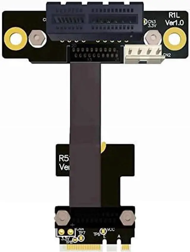 Alt view image 4 of 6 - M.2 WiFi A.E Key A+E to PCI-e 4X x4 Riser Extender Adapter Card Ribbon Gen3.0 Cable AE Key A E for PCIE 3.0 x1 x4 x16 M2 Card (25cm,R52SL)