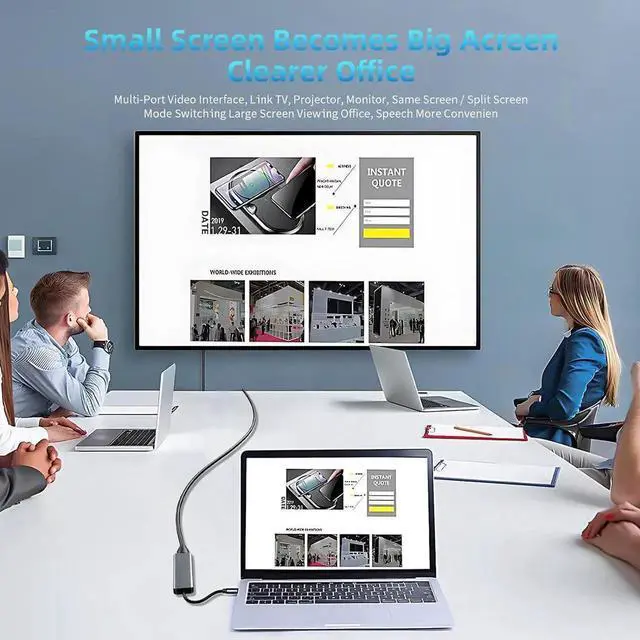 Alt view image 7 of 7 - Aluminum 7 in 1 USB C Hub with USB 3.0, USB 2.0 Ports, 100W PD, 4K HDMI, TF/SD Card Reader, USB-C Data Ports for MacBook Pro Air and More Devices