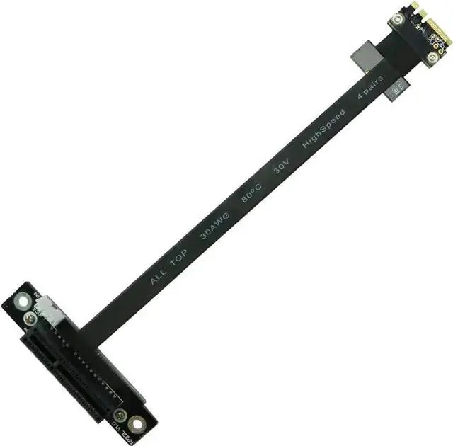 Alt view image 5 of 7 - M.2 WiFi A.E Key A+E to PCI-e 4X x4 Riser Extender Adapter Card Ribbon Gen3.0 Cable AE Key A E for PCIE 3.0 x1 x4 x16 M2 Card (35cm,R52SF)
