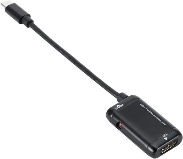 Alt view image 3 of 5 - Black USB-C Type C To HDMI-compatible Adapter USB 3.1 Cable for Android Phone Tablet USB3.1 C To HDMI-compatible Adapter