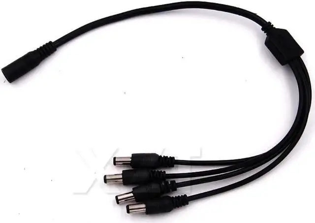 Alt view image 2 of 5 - 10pcs/lot Portable 5.5x2.1mm DC Power Cable 1 Female to 4 Male Plug Splitter Adapter for Security CCTV Camera cable
