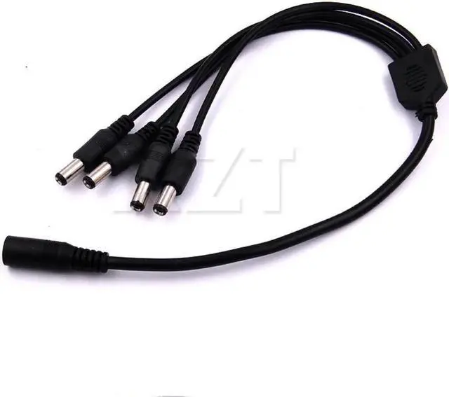 Alt view image 4 of 5 - 10pcs/lot Portable 5.5x2.1mm DC Power Cable 1 Female to 4 Male Plug Splitter Adapter for Security CCTV Camera cable