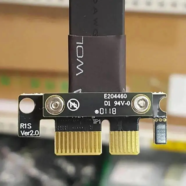 Alt view image 5 of 6 - R11S PCIe 3.0 x1 to x1 Extension Cable EMI Shielding 8G/BPS High Speed PCI Express 1x Riser Card Extender Ribbon Cable (25cm,R11SR-WK)