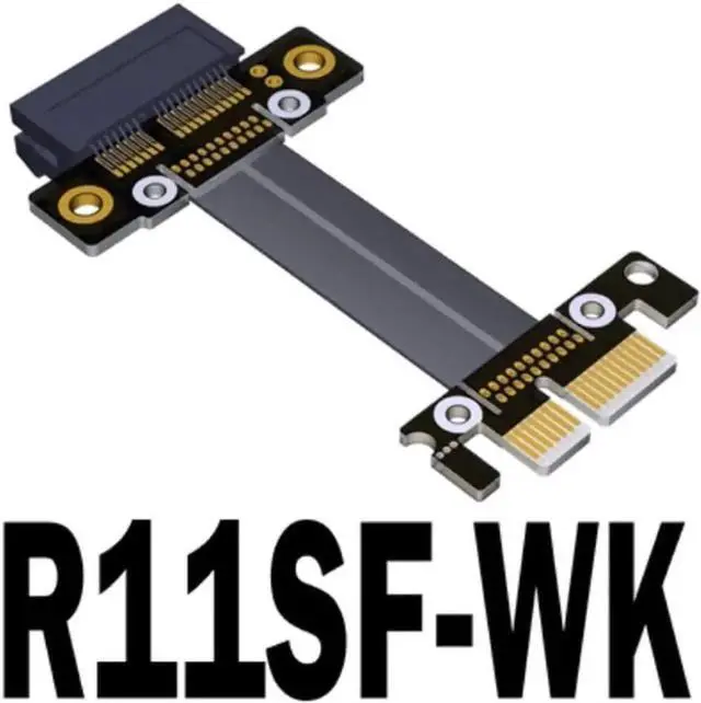 Alt view image 4 of 6 - R11S PCIe 3.0 x1 to x1 Extension Cable EMI Shielding 8G/BPS High Speed PCI Express 1x Riser Card Extender Ribbon Cable (45cm,R11SF-WK Open Type)