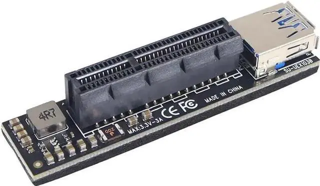 Alt view image 4 of 7 - Add On Cards PCI Express X1 to X4 USB 3.0 Adapter Raiser Extender PCIE Riser Card USB3.0 PCI-E SATA Expansion Card Raiser