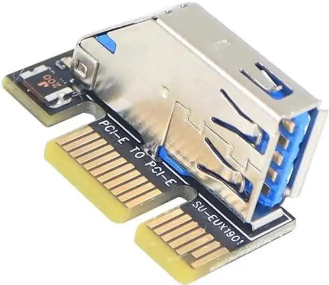 Alt view image 6 of 7 - Add On Cards PCI Express X1 to X4 USB 3.0 Adapter Raiser Extender PCIE Riser Card USB3.0 PCI-E SATA Expansion Card Raiser