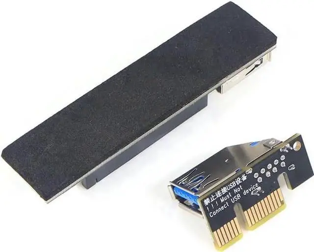 Alt view image 2 of 7 - Add On Cards PCI Express X1 to X4 USB 3.0 Adapter Raiser Extender PCIE Riser Card USB3.0 PCI-E SATA Expansion Card Raiser