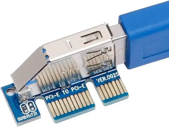 Alt view image 3 of 7 - Add On Cards PCI Express X1 to X4 USB 3.0 Adapter Raiser Extender PCIE Riser Card USB3.0 PCI-E SATA Expansion Card Raiser