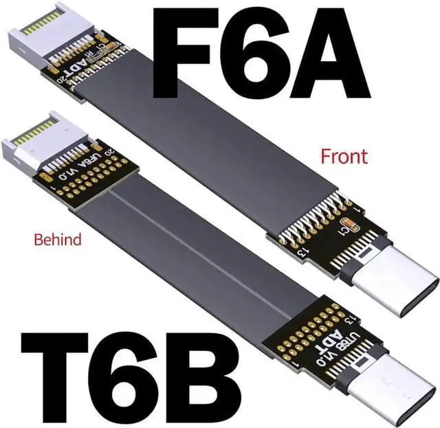Alt view image 6 of 6 - USB 3.1 Extension Adapter Cable Male and Female Type-c to Type-e Data Cable 10G/BPS for ITX Motherboard Built-in USB Device (25cm,T6B-F6A)