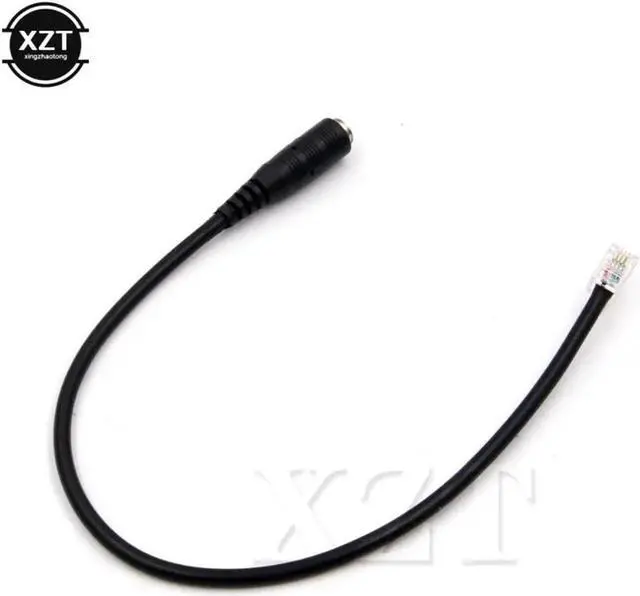 Alt view image 2 of 3 - 3.5mm Smartphone Cable Jack to RJ12 Headset To Office Phone Cable Cord Converter Telephone Using Adapter