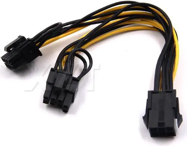 Alt view image 2 of 3 - 10pcs/lot 6 pin PCI Express to 2 x PCIe 8 (6+2) pin Motherboard Graphics Video Card PCI-e VGA Splitter Hub Power Cable
