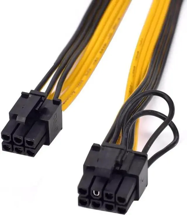 Alt view image 6 of 6 - 6PCS PCIe 6Pin to 6+2 Pin Power Supply Cable 8 Pin to 6 Pin PCI Express Graphics Card Power Cable GPU to GPU Male Port for Server 6Pin Converter Board BTC Miner (80cm,6PCS a Lot)
