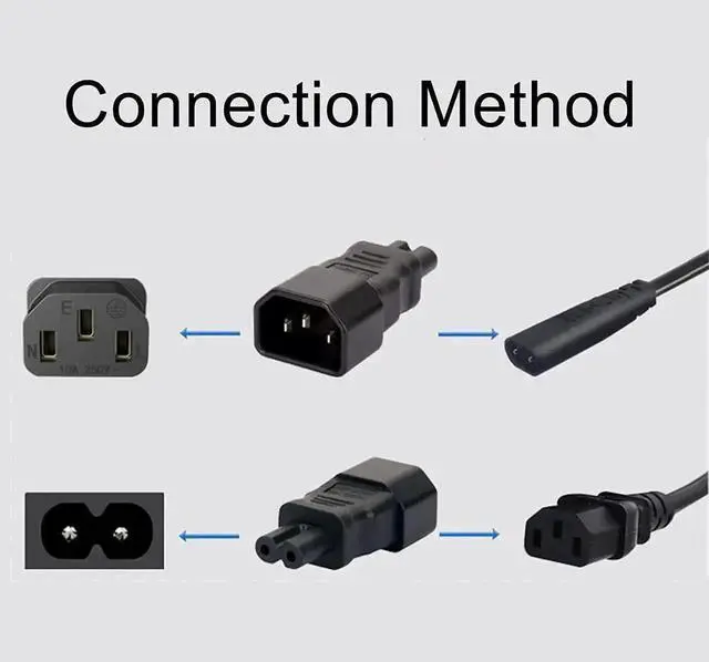 Alt view image 4 of 4 - IEC320 Power Converter Adaptor Universal IEC Socket Power Adapter for Computer TV PDU UPS Power Cord (C14 to C7)