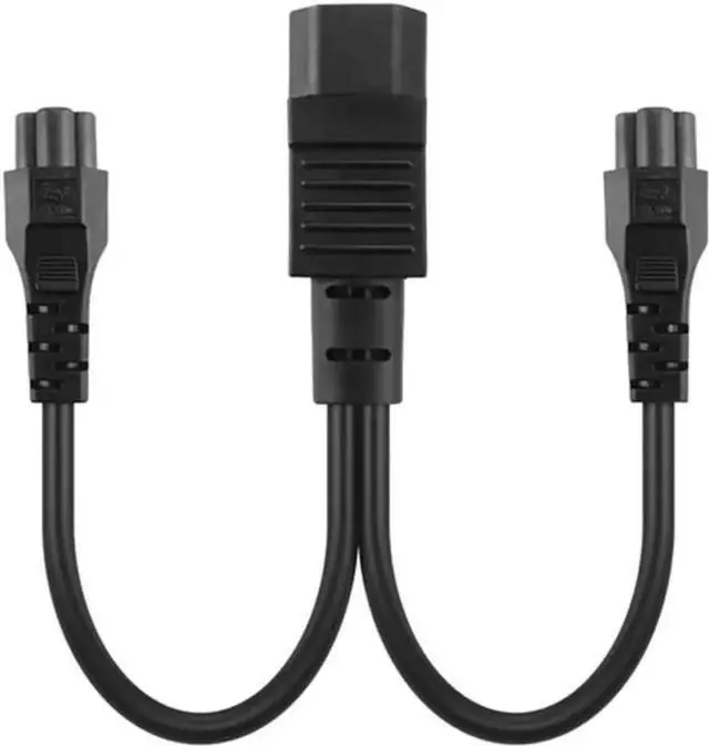 Alt view image 2 of 4 - 1FT C14 Male PDU Style Computer Power Extension Cable Y Splitter Power Plug Cord (C14 to C5+C5)