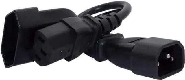 Alt view image 5 of 6 - 1FT C14 Male PDU Style Computer Power Extension Cable Y Splitter Power Plug Cord (C14 to C13+EU)