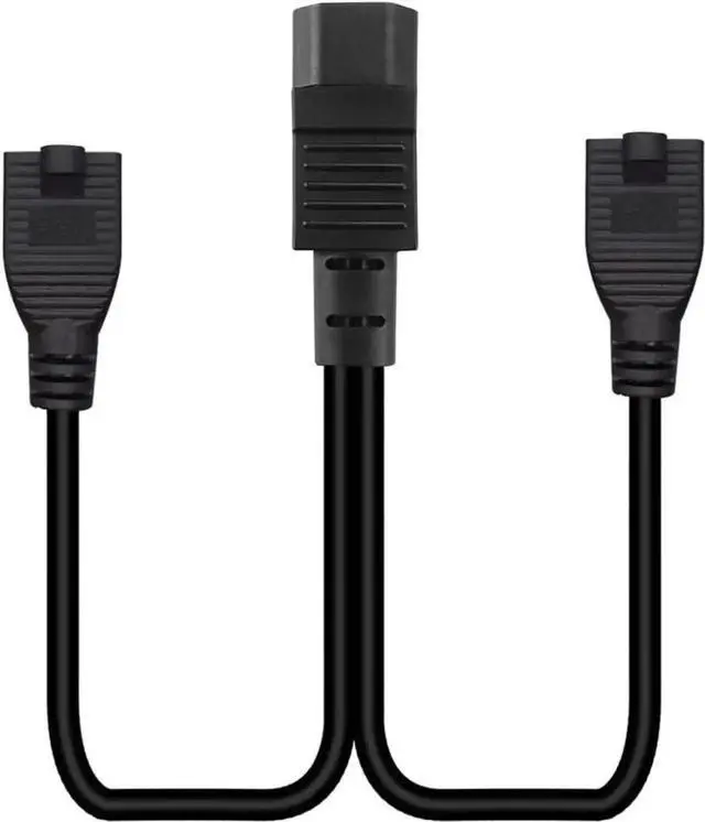 Alt view image 3 of 5 - 1FT C14 Male PDU Style Computer Power Extension Cable Y Splitter Power Plug Cord (C14 to 2X5-15R)
